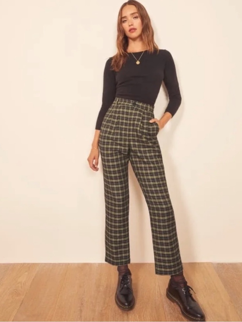 Reformation Everett Pant in Plaid